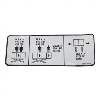 Picture of Decal-Capacity 800lbs/363kg