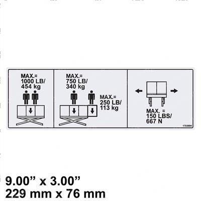 Picture of Decal - Cap. 1000lbs/454kg
