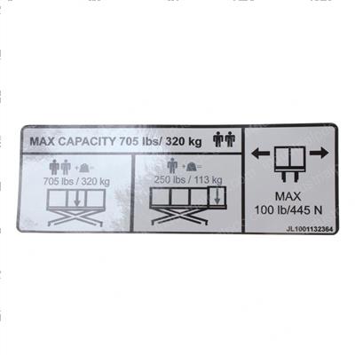 Picture of Decal - Max Capacity 705 Lbs