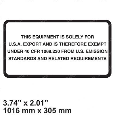 Picture of Decal - Lrc Epa Export Only