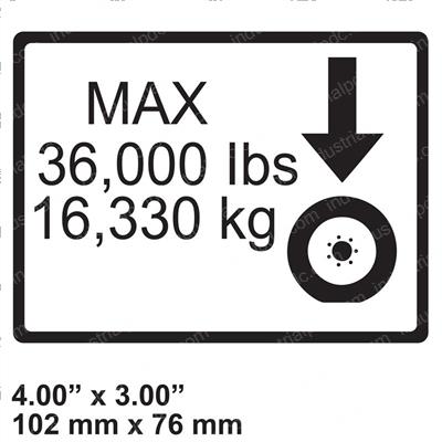 Picture of Decal - Max Tire Load