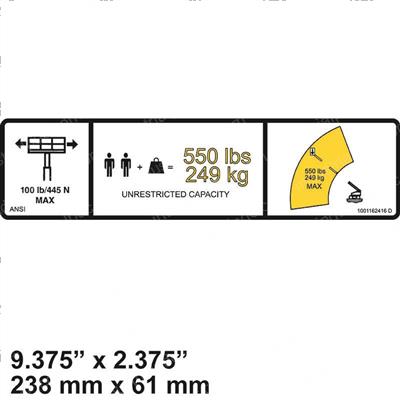 Picture of Decal-550lbs Max Capacity