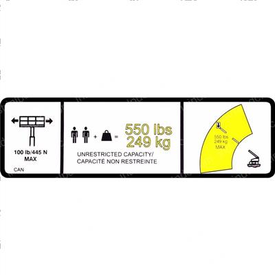 Picture of Decal-550 Lbs Max Capacity