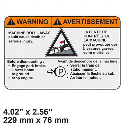 Picture of Decal - Warning Machine Roll