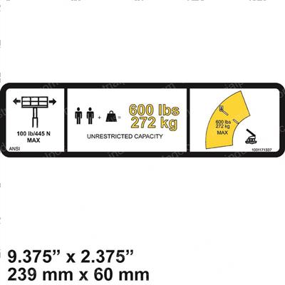 Picture of Decal-Warning Max Cap. (ansi)
