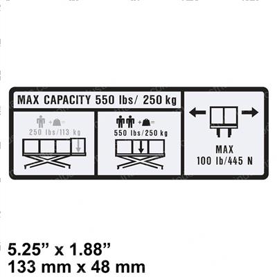 Picture of Decal,capacity (550lbs/250kg)