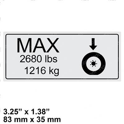 Picture of Decal,max Tire Load