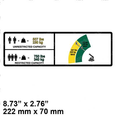 Picture of Decal - Carrying Cap 230-340kg