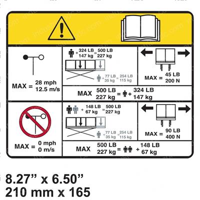 Picture of Decal - Capacity Es1330l 227kg