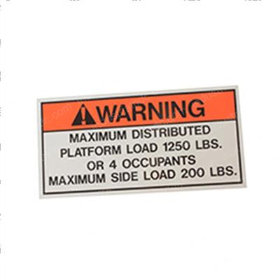 Picture of Decal - Max Load 1250/4/200