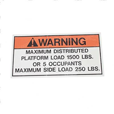 Picture of Decal - Max Load 1500/5/250