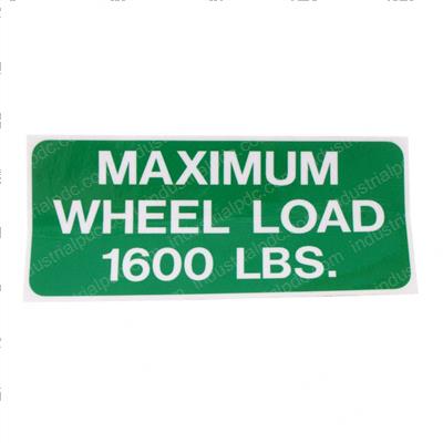 Picture of Decal - Max Wheel Load 1600lbs