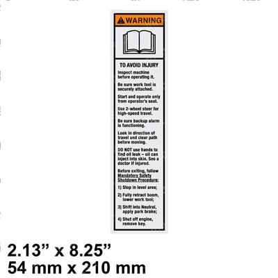 Picture of Decal/ Seat Belt+park Brake War