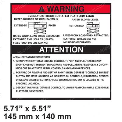 Picture of Decal - Warn. Platform Load