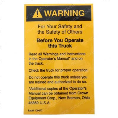 Picture of Warning Operator