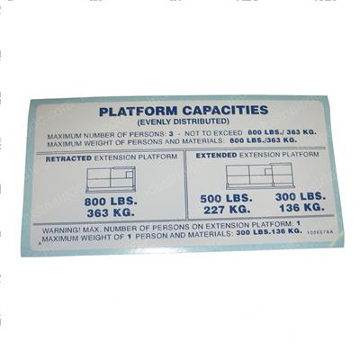 Picture of Decal - Plat Cap 800 Lbs