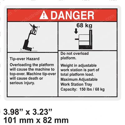 Picture of Decal-Danger Max Cap Adj Tray