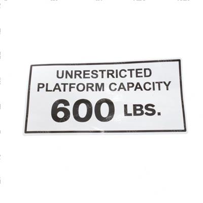 Picture of Decal - Capacity 600lbs