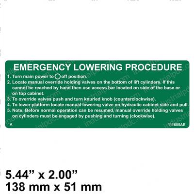Picture of Decal - Emer Lwr Procedure