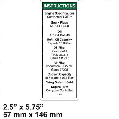 Picture of Decal-Eng.specs-Continental