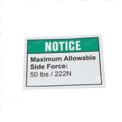 Picture of Decal Notice - Side Force 50lbs