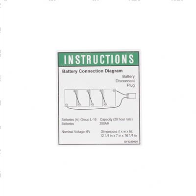 Picture of Decal - Batt Conn Diagram