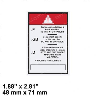 Picture of Decal - Do Not Interchange