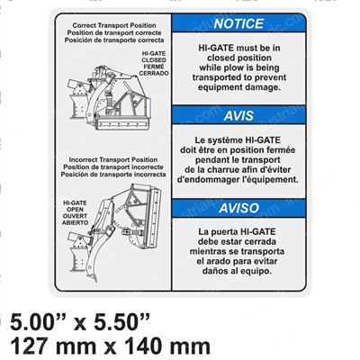 Picture of Decal - Notice Hi-Gate Closed