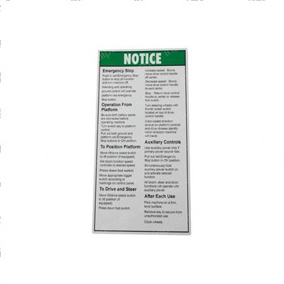 Picture of Decal Notice Oper Inst Plat