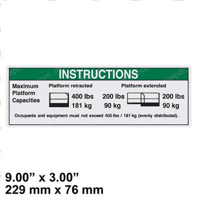 Picture of Decal,instr-Max Cap 400 Lbs