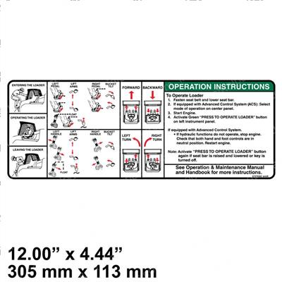 Picture of Decal - Operation Instructions