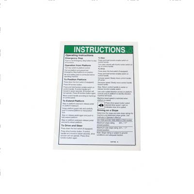 Picture of Decal-Op Inst-Plat-Gs30 Ansi