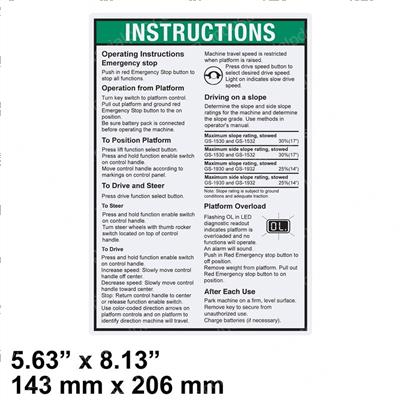 Picture of Decal-Op Inst-Plat-Gs30-Aus