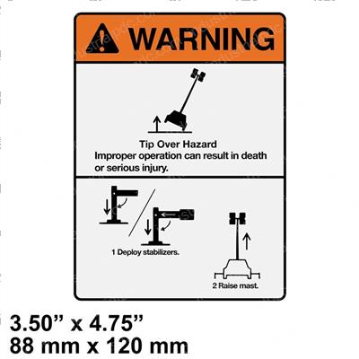 Picture of Decal - Warning Tipover Hazard