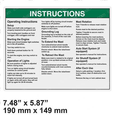 Picture of Decal - Instructions Rl4 Vmast