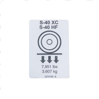 Picture of Decal, Label, Wheel Load S-40