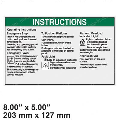 Picture of Decal - Operating Instr.