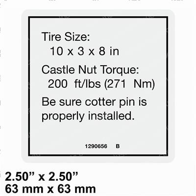 Picture of Decal - Tire Specs