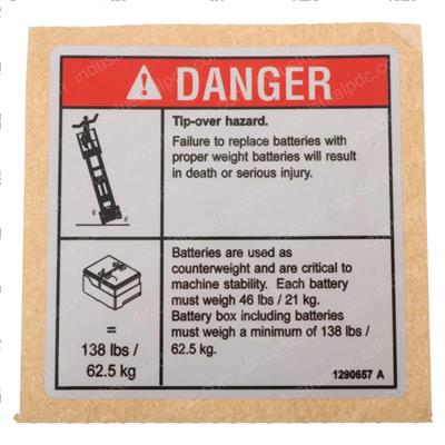 Picture of Decal,danger-Tip-Over,batt, Gs