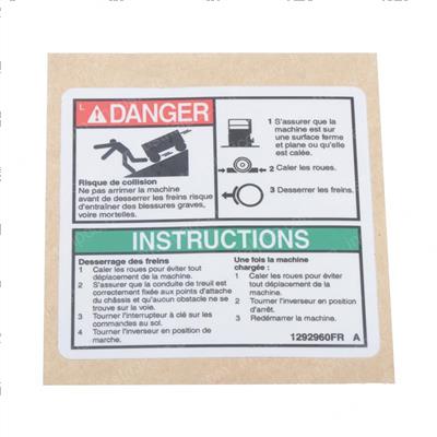 Picture of Decal,danger,brake Rel