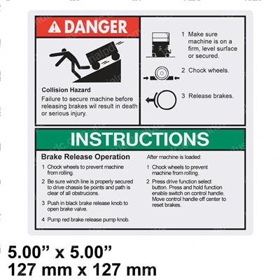 Picture of Decal Danger Brake Rel
