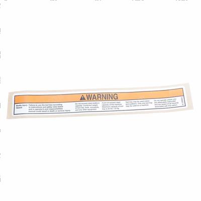 Picture of Decal, Warning, Tool Tray