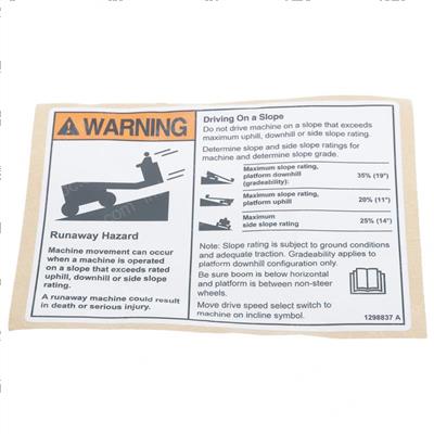 Picture of Decal,warning,runaway