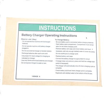 Picture of Decal,instructions-Charger