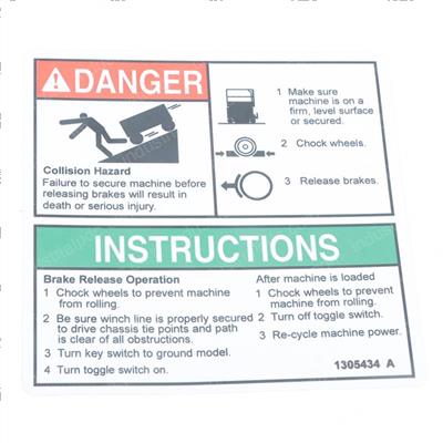 Picture of Decal,danger,brake Rel