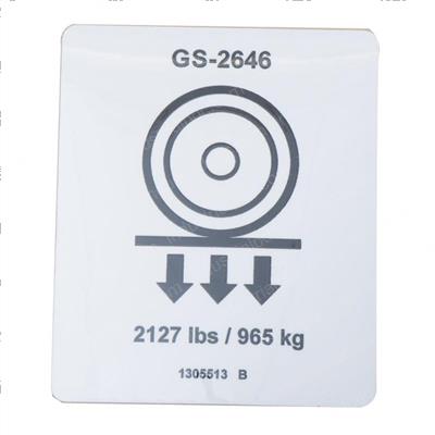 Picture of Decal, Label, Wheel Load,