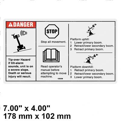 Picture of Decal  Danger Tipover Tilt 135