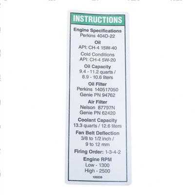 Picture of Decal  Engine Spec  Perkins