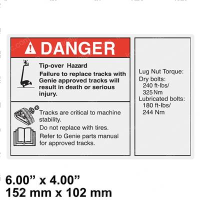 Picture of Decal-Danger Tip Over Trax