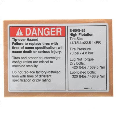 Picture of Decal Danger/Label Tire Spechf